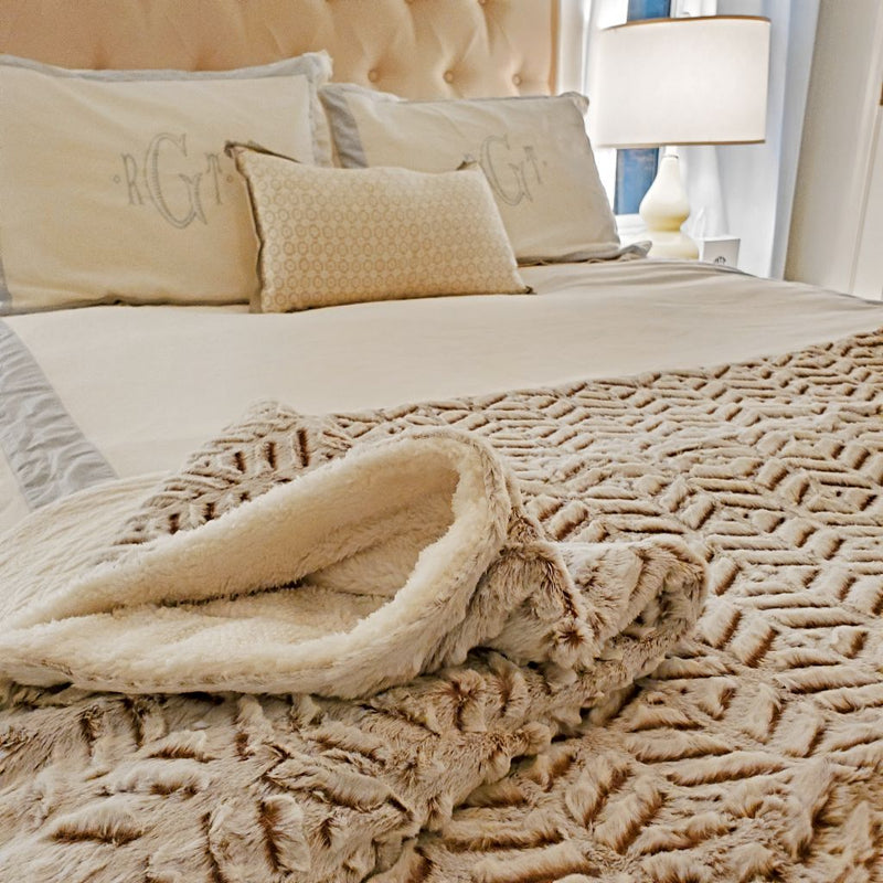 Stavanger Double Texture Sherpa Blanket by Nordic Fleece - The Sherpa Pullover Company