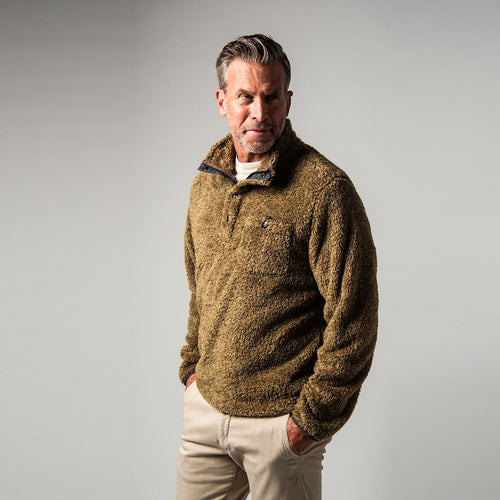 Melange Shag Sherpa Snap Pullover - True Grit - The Sherpa Pullover Outlet