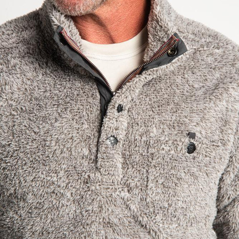 Melange Shag Sherpa Snap Pullover - True Grit - The Sherpa Pullover Outlet