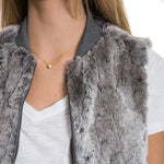 Melange Texture Fur Zip Cardi Vest - Dylan - The Sherpa Pullover Outlet