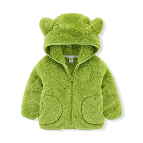 Kids' Beary Comfy Sherpa Jacket in Green - The Sherpa Pullover Company