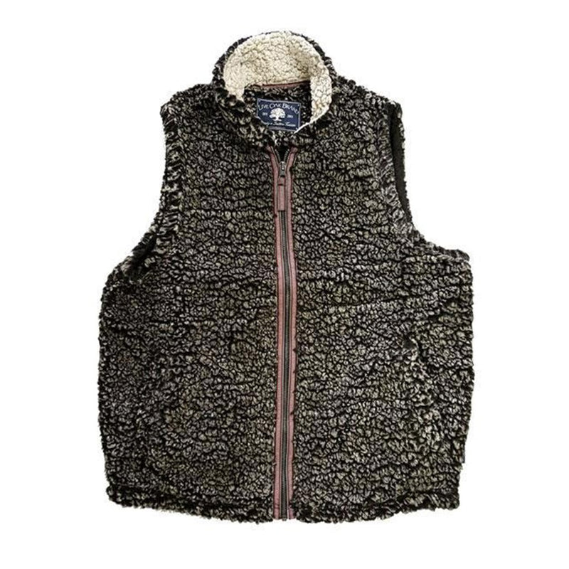 Full Zip Fleece Sherpa Vest - Live Oak - The Sherpa Pullover Outlet