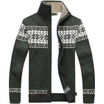 Lumi Fair Isle Full Zip Sweater in Green