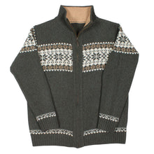 Lumi Fair Isle Full Zip Sweater in Green - The Sherpa Pullover Company