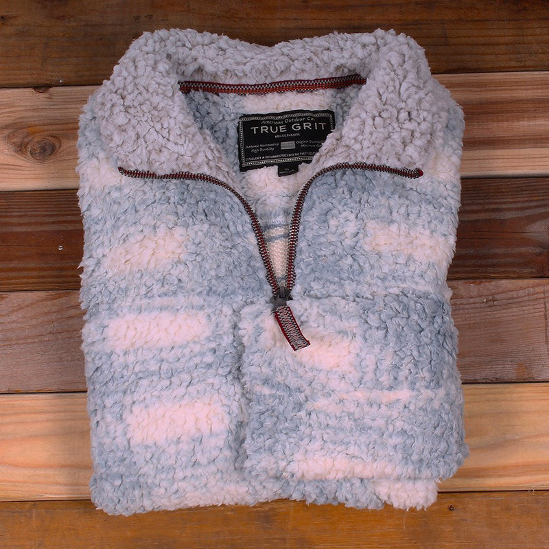 Frosty Tipped Big Plaid Pile Pullover - True Grit - The Sherpa Pullover Outlet