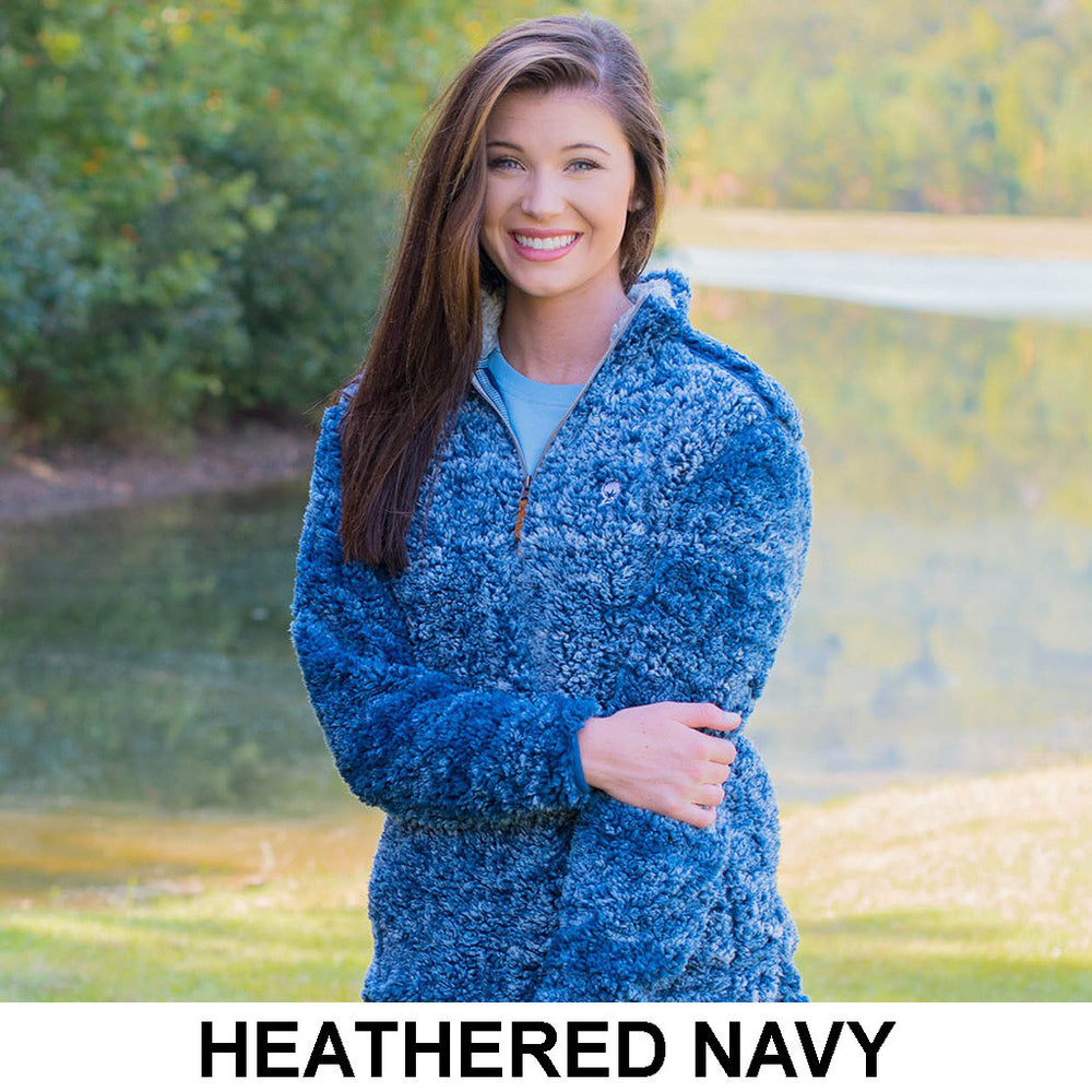 Navy blue sherpa pullover new arrivals