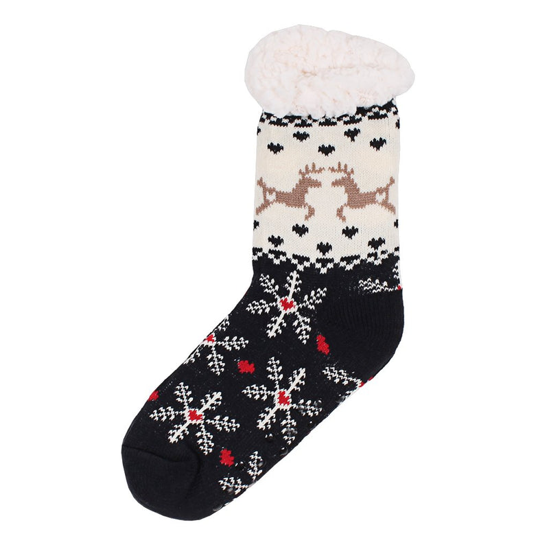 Dasher and Dancer Sherpa Lined Socks - Nordic Fleece - The Sherpa Pullover Outlet