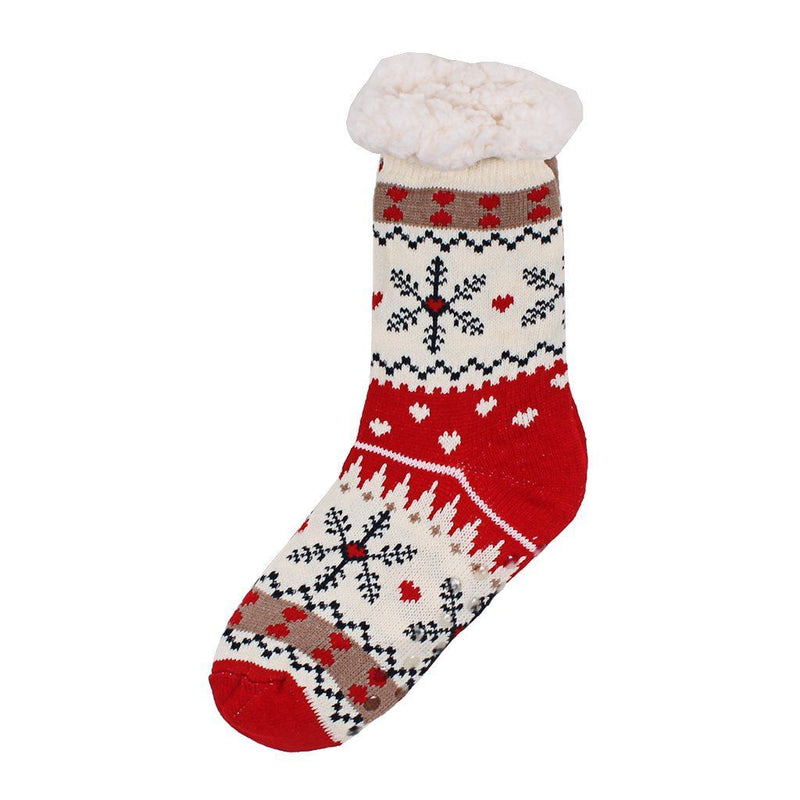 Christmas Sweater Sherpa Lined Socks - Nordic Fleece - The Sherpa Pullover Outlet