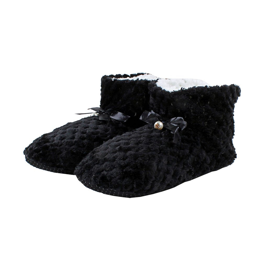 Pearl Bow Fleece Booties - Nordic Fleece - The Sherpa Pullover Outlet