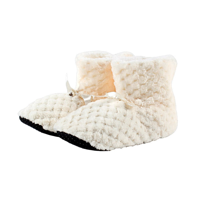 Pearl Bow Fleece Booties - Nordic Fleece - The Sherpa Pullover Outlet