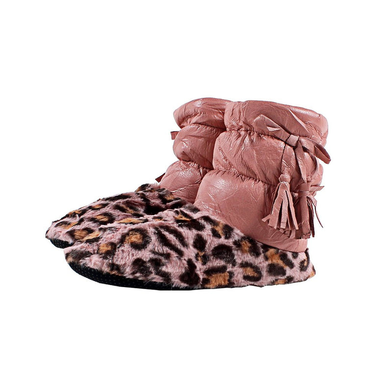 Oslo Leopard Sherpa Booties - Nordic Fleece - The Sherpa Pullover Outlet