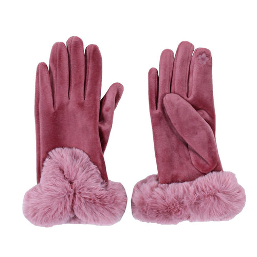 Suede Sherpa Gloves - Nordic Fleece - The Sherpa Pullover Outlet