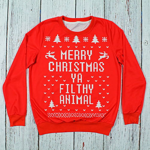Merry Christmas Ya Filthy Animal Sweater - Preppy Elves - The Sherpa Pullover Outlet