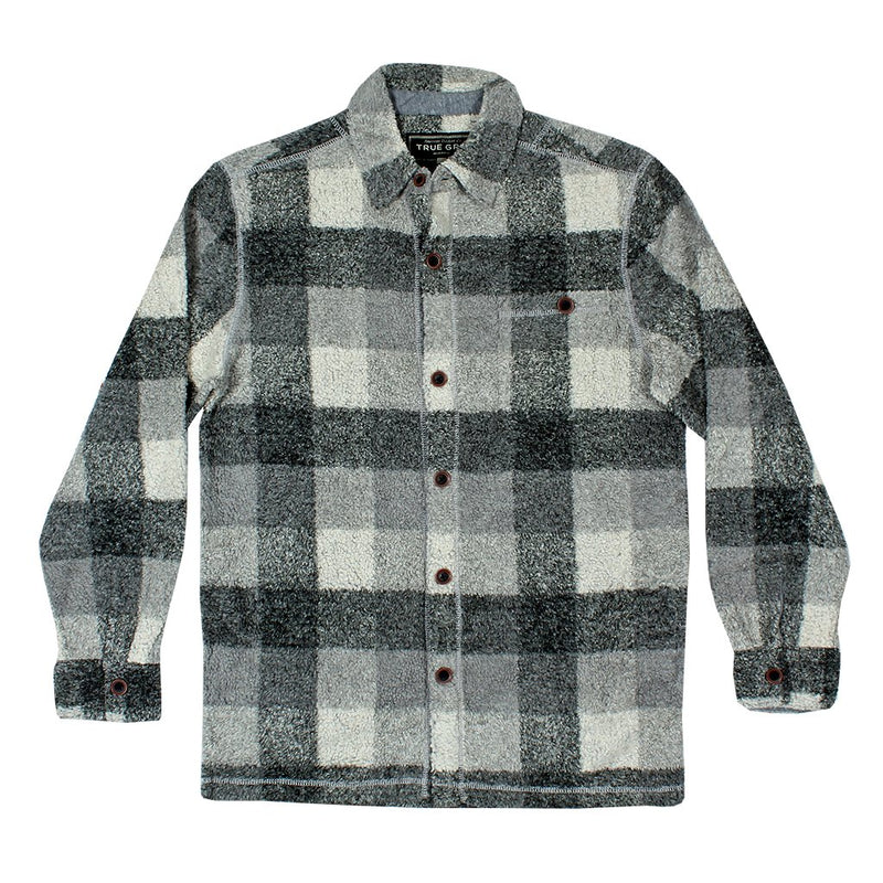 Melange Square Plaid Long Sleeve Big Shirt - True Grit - The Sherpa Pullover Outlet