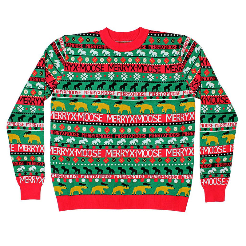 Moose Merry Christmas Sweater - Preppy Elves - The Sherpa Pullover Outlet