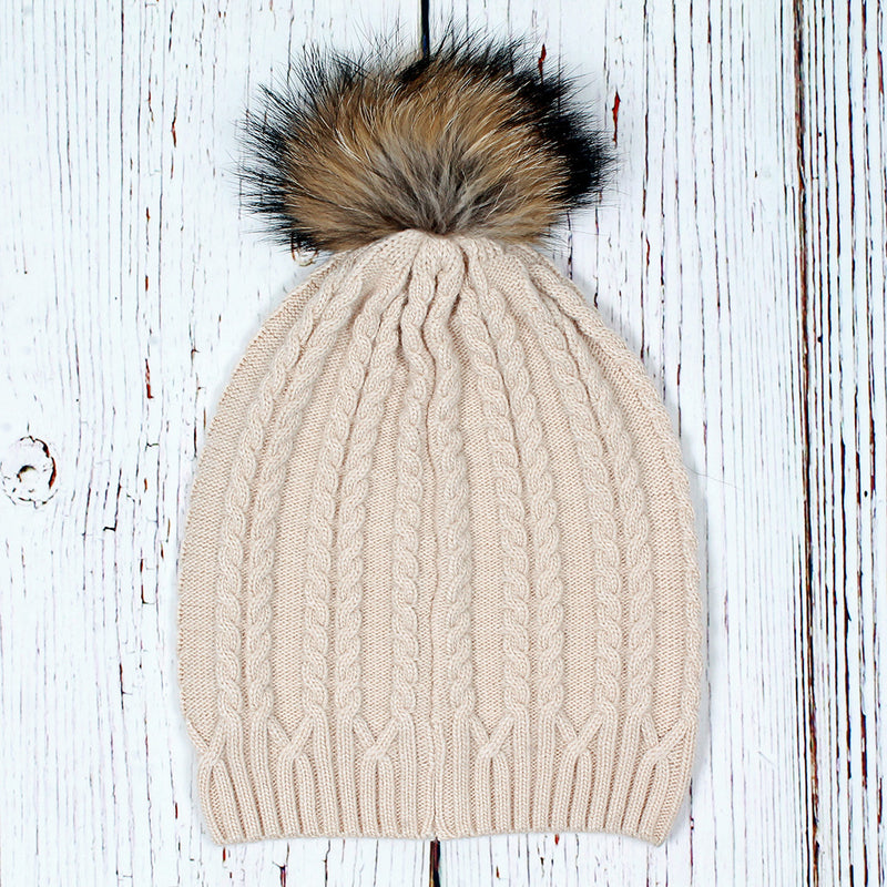 Atlantic Cable Pom Pom Beanie - Nordic Fleece - The Sherpa Pullover Outlet