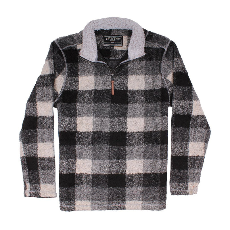 Melange Buffalo Plaid 1/4 Zip Pullover - True Grit - The Sherpa Pullover Outlet