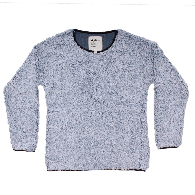 Solid Frosty Tipped Drop Shoulder Crew Sweater - Dylan - The Sherpa Pullover Outlet