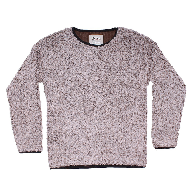Solid Frosty Tipped Drop Shoulder Crew Sweater - Dylan - The Sherpa Pullover Outlet