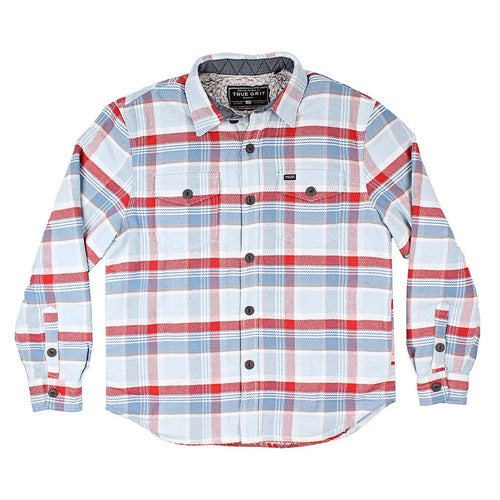 Big Sky Plaid Shirt Jacket with Sherpa Lining - True Grit - The Sherpa Pullover Outlet
