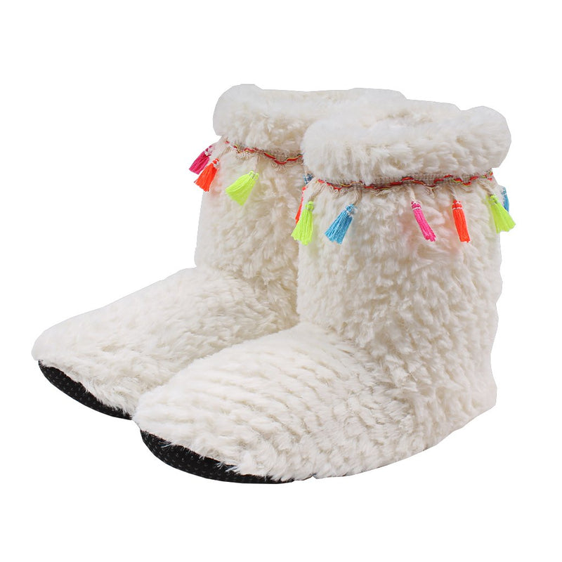 Tassel Sherpa Fleece Booties - Nordic Fleece - The Sherpa Pullover Outlet