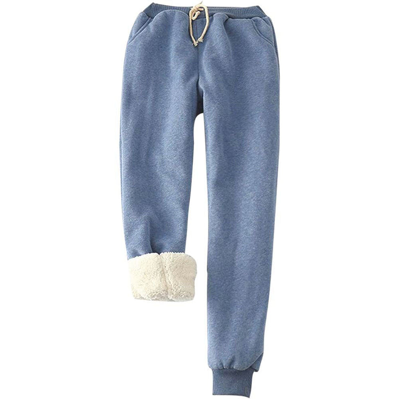 Women's Sherpa-Lined Joggers in Blue – The Sherpa Pullover Company