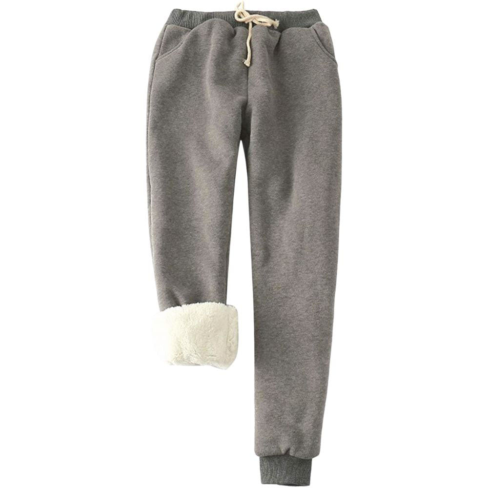 Women's Sherpa-Lined Joggers in Charcoal1