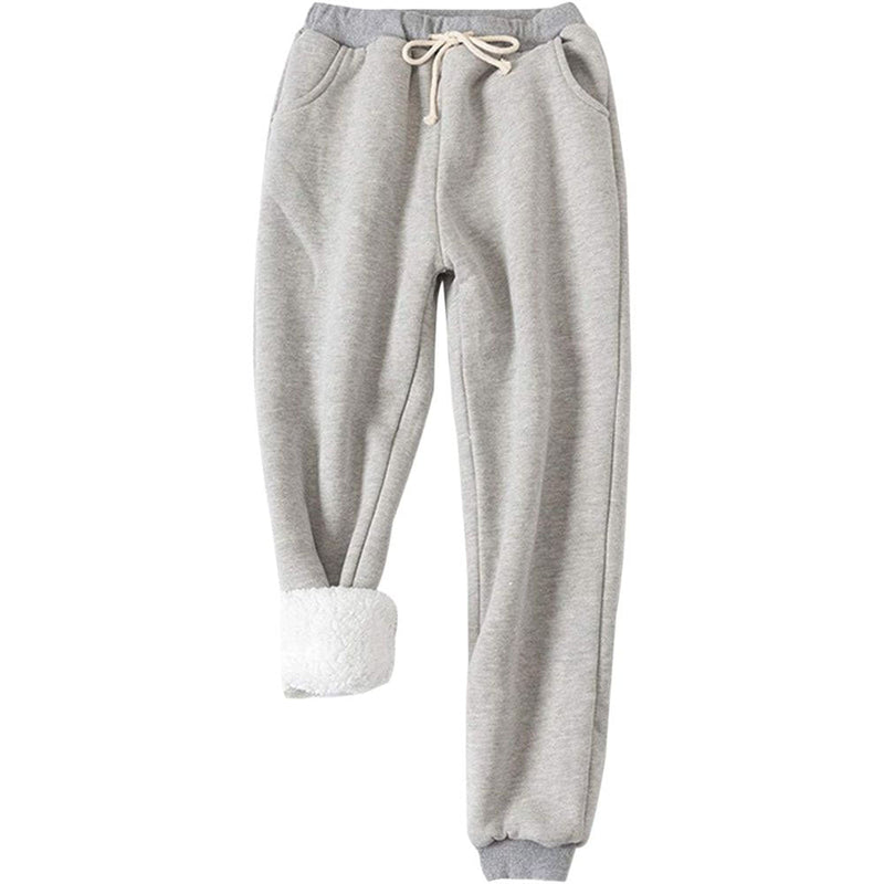 Women's Sherpa-Lined Joggers in Light Grey – The Sherpa Pullover Company