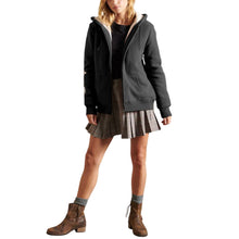 Women's Lagom Sherpa-Lined Full Zip Hoodie in Charcoal - The Sherpa Pullover Company