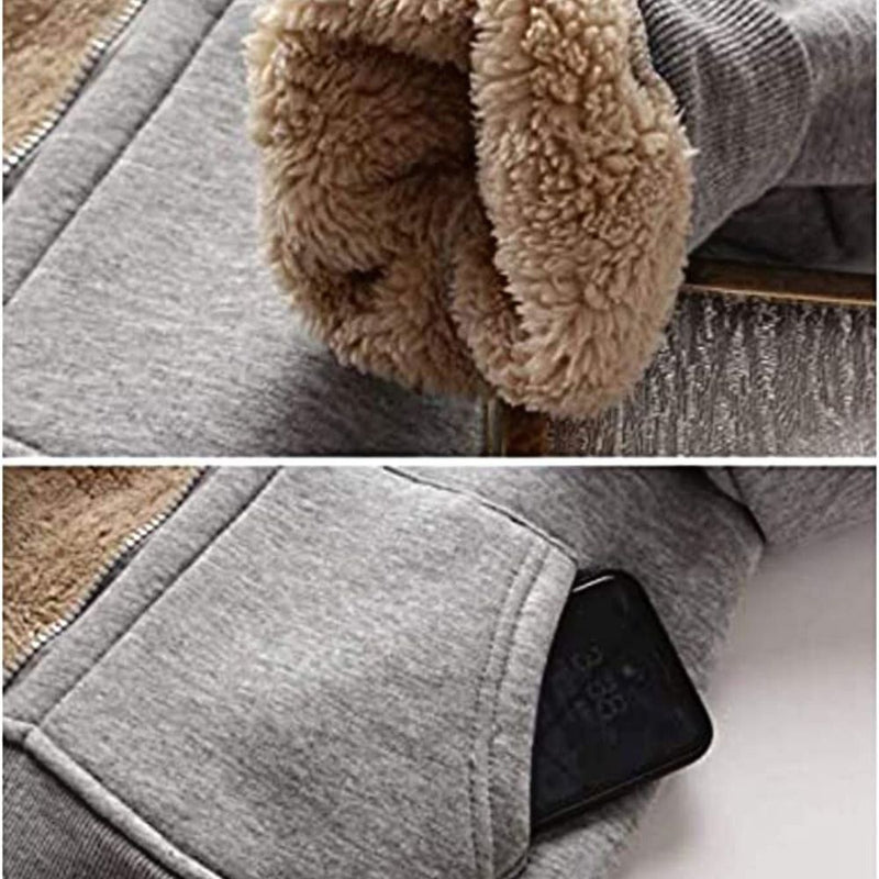 Women's Lagom Sherpa-Lined Full Zip Hoodie in Light Grey