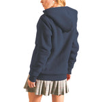 Women's Lagom Sherpa-Lined Full Zip Hoodie in Navy