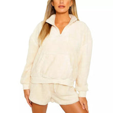 Women's Lykke Sherpa Lounge Set in Ivory - The Sherpa Pullover Company