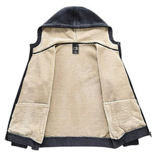 Men's Sueded Sherpa-Lined Full Zip Hoodie in Charcoal - The Sherpa Pullover Company