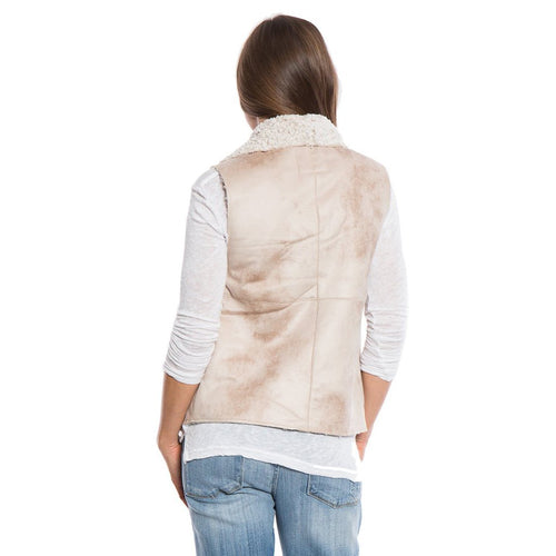 Frosty Tipped Shearling Snap Vest - Dylan - The Sherpa Pullover Outlet