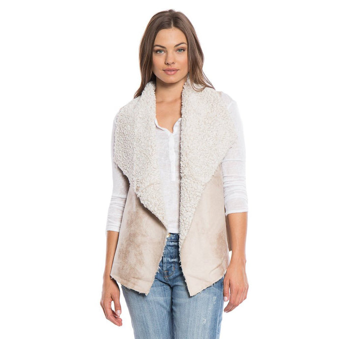 Frosty Tipped Shearling Snap Vest - Dylan - The Sherpa Pullover Outlet