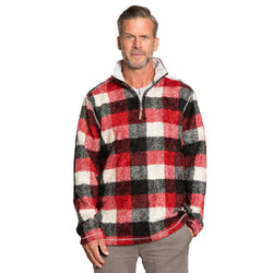 Melange Buffalo Plaid 1/4 Zip Pullover - True Grit - The Sherpa Pullover Outlet