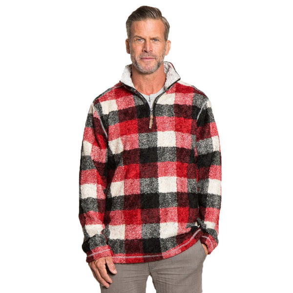Melange Buffalo Plaid 1/4 Zip Pullover - True Grit - The Sherpa Pullover Outlet