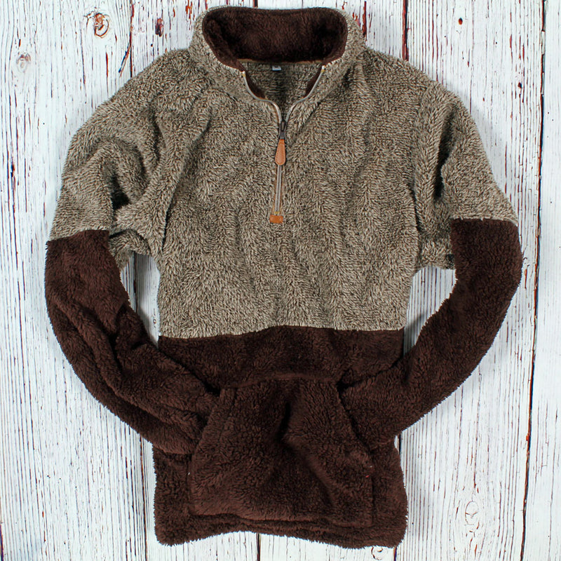 Pullover Kangaroo Two-Toned Shipping Fleece | Pullover – Nordic Free Sherpa The Company
