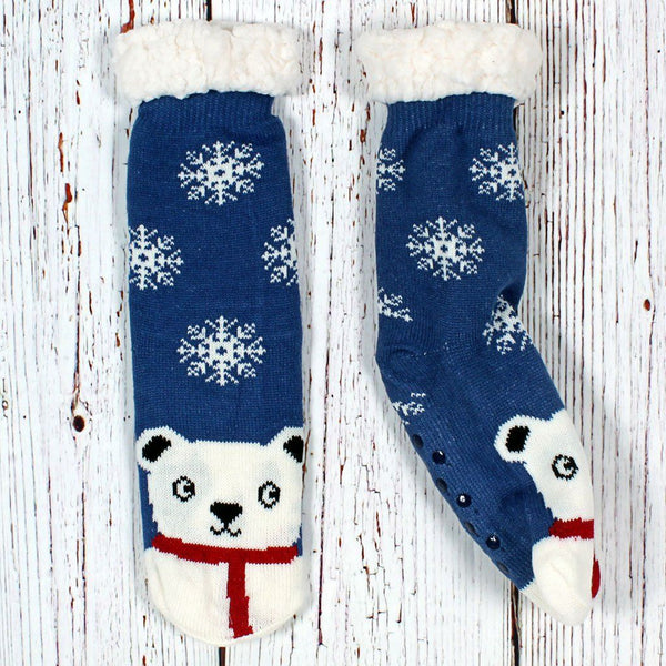 Bob the Polar Bear Sherpa Lined Socks - Nordic Fleece - The Sherpa Pullover Outlet