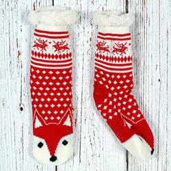 Todd the Fox Sherpa Lined Socks - Nordic Fleece - The Sherpa Pullover Outlet