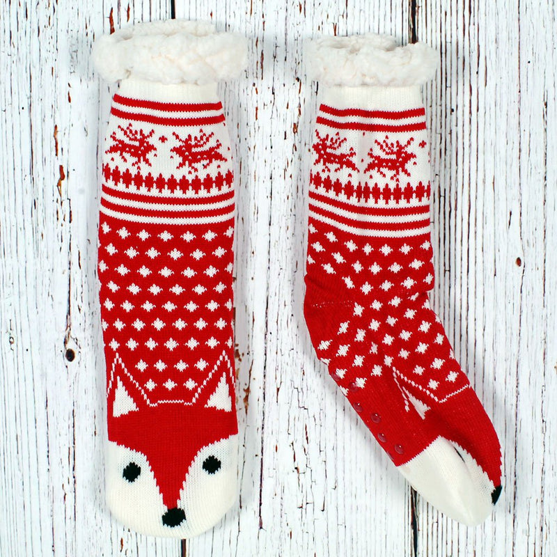 Todd the Fox Sherpa Lined Socks - Nordic Fleece - The Sherpa Pullover Outlet