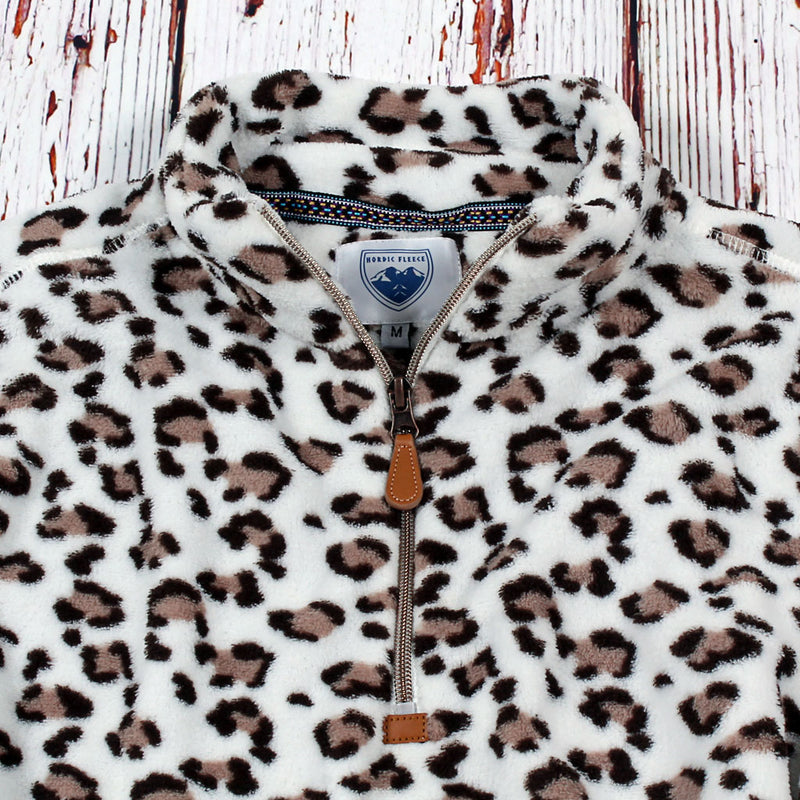 Oslo Leopard Fleece Pullover - Nordic Fleece - The Sherpa Pullover Outlet