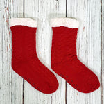 Cute Cable Knit Sherpa Lined Socks - Nordic Fleece - The Sherpa Pullover Outlet
