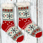 Christmas Sweater Sherpa Lined Socks - Nordic Fleece - The Sherpa Pullover Outlet
