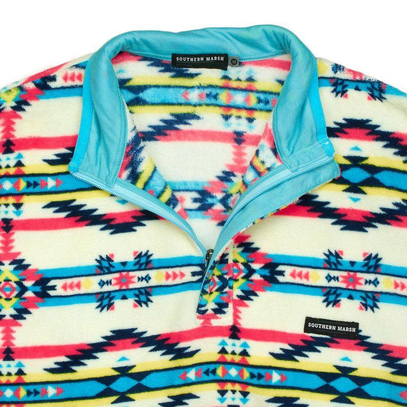 Southern Marsh Harbuck Fleece 1 4 Zip Pullover in Blue and Navy