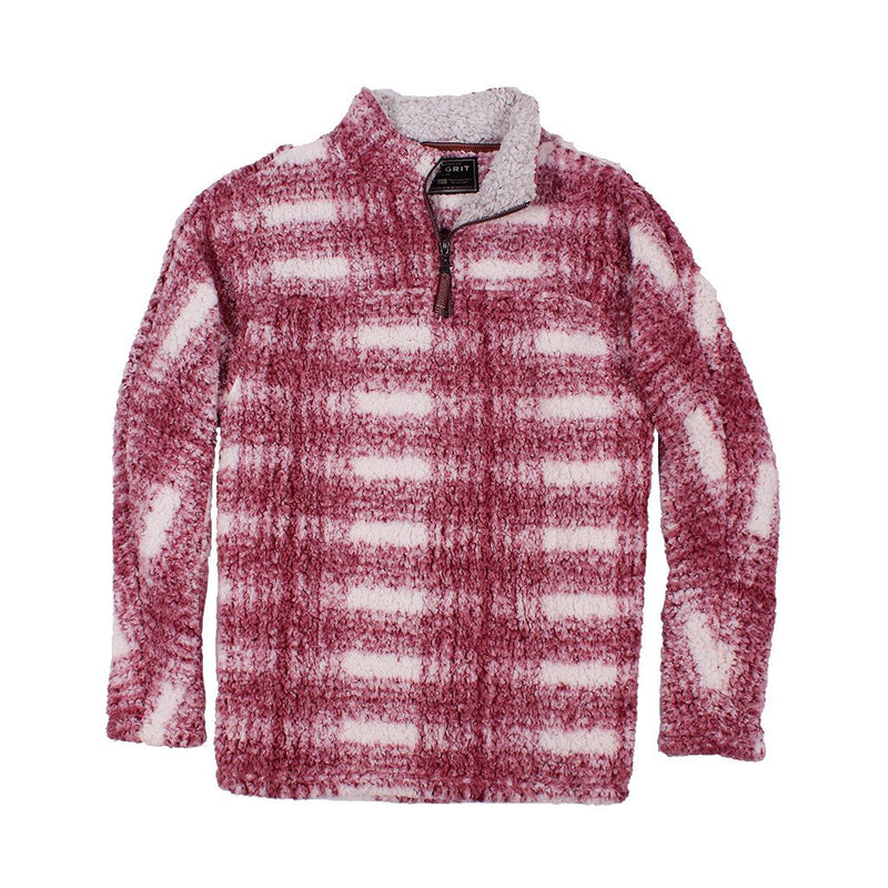 Frosty Tipped Big Plaid Pile Pullover - True Grit - The Sherpa Pullover Outlet