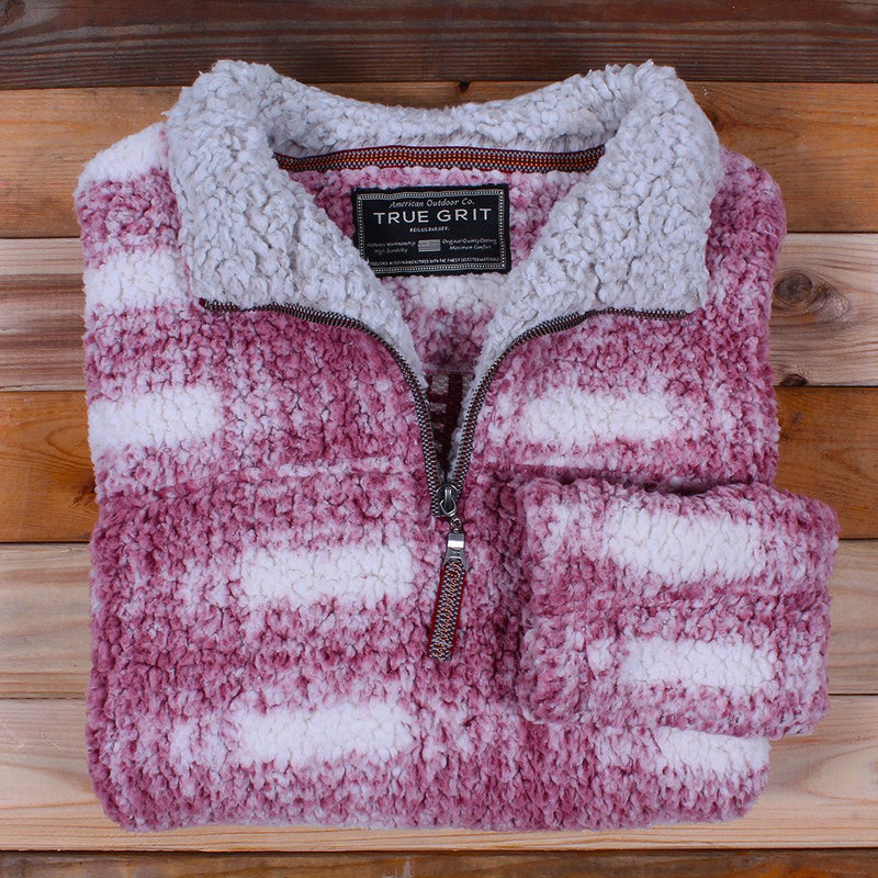Frosty Tipped Big Plaid Pile Pullover - True Grit - The Sherpa Pullover Outlet