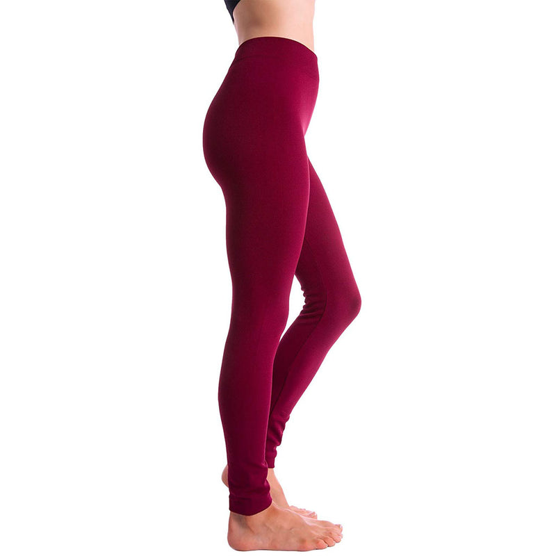 Women's Plus Size Solid Color Seamless Fleece Lined Leggings